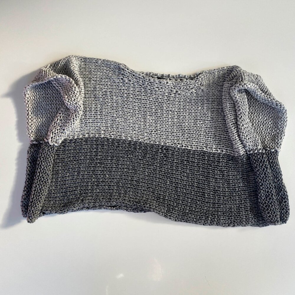 Eileen Fisher Black and Gray Knit Sweater Vest-Size M